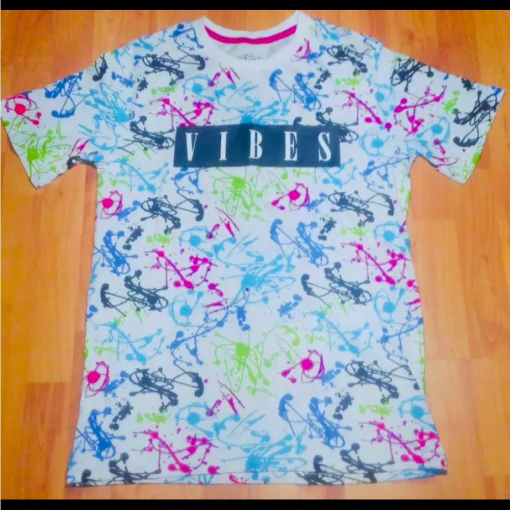 Eighty Eight Mens Paint Splatter Graphic Tee- Multi